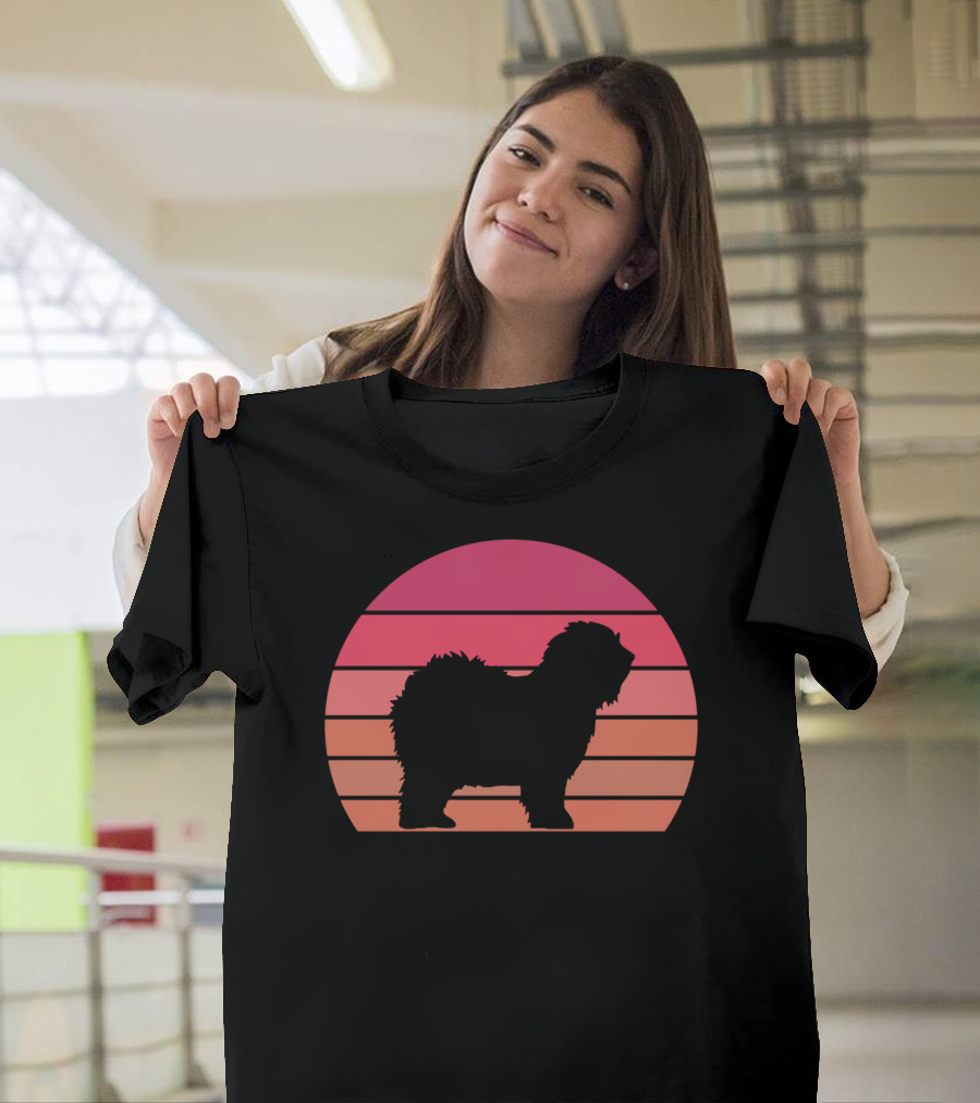 English Sheepdog Cool Vintage Sunset T-Shirt