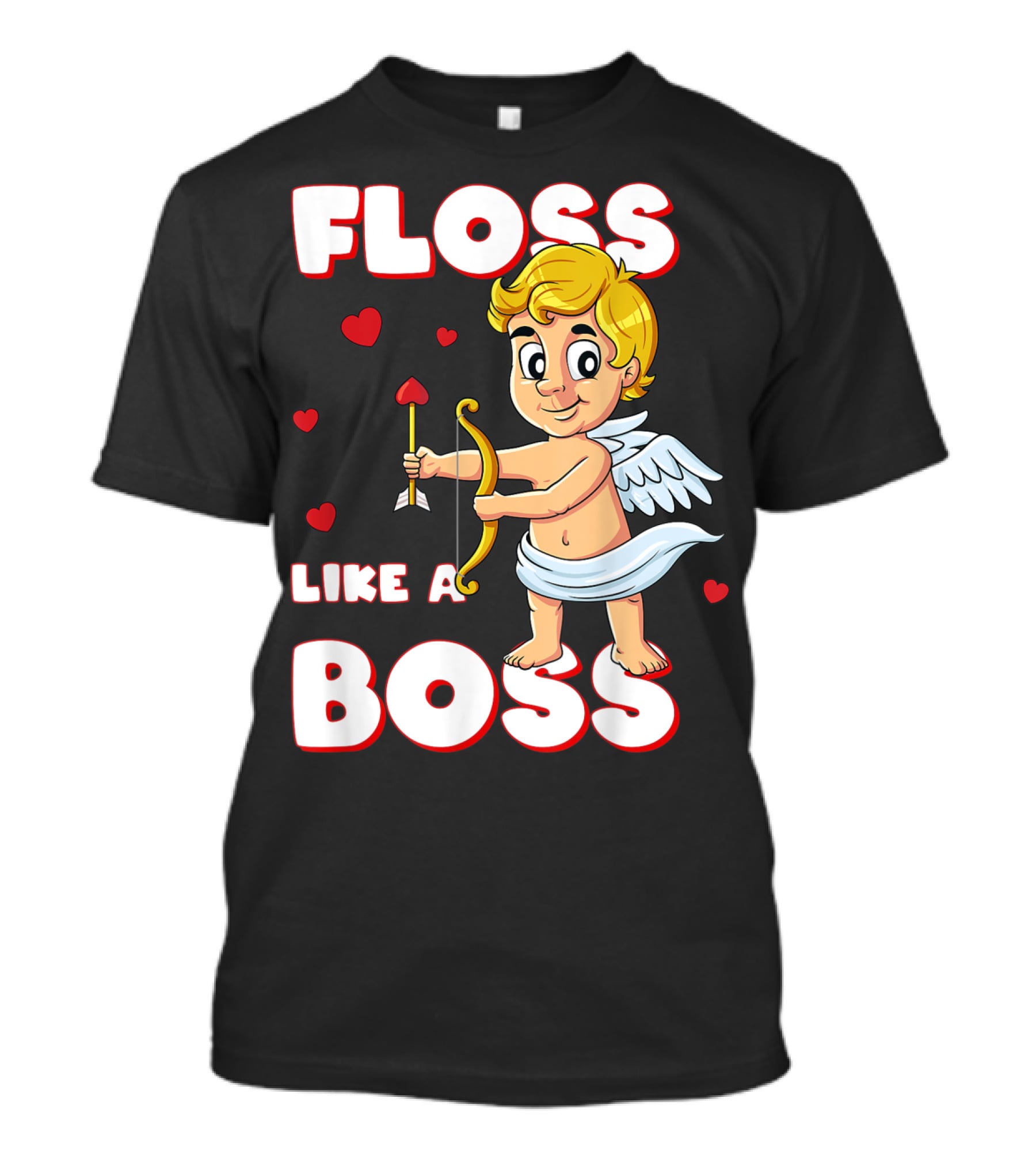 Floss Like A Boss Cupid Valentine's Day Bow Arrow Hearts T-Shirt