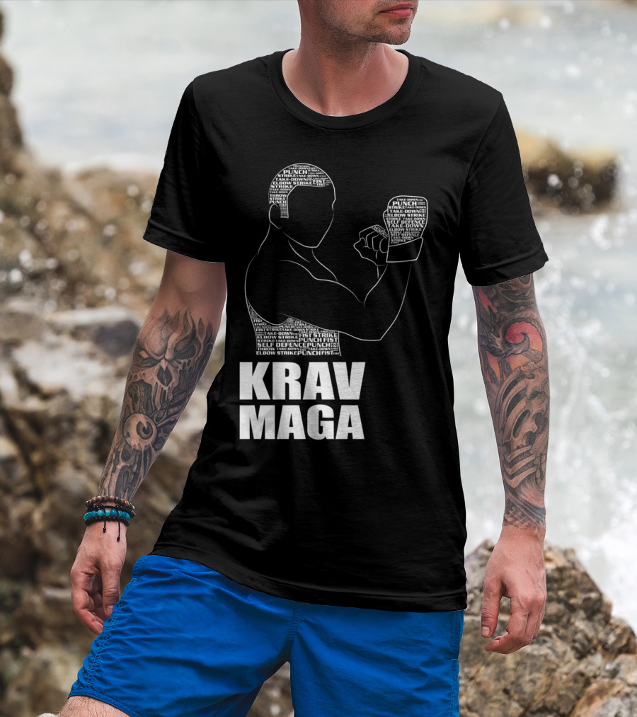 Krav Maga Men Self Defense Instructor Punch Strike Technique T-Shirt