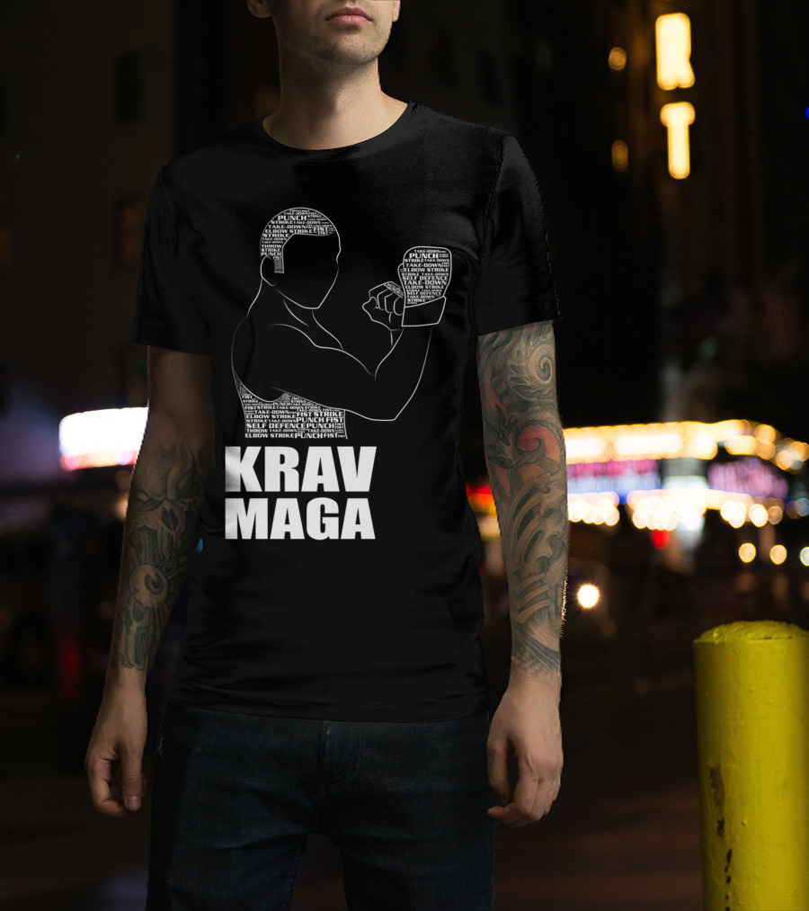 Krav Maga Men Self Defense Instructor Punch Strike Technique T-Shirt
