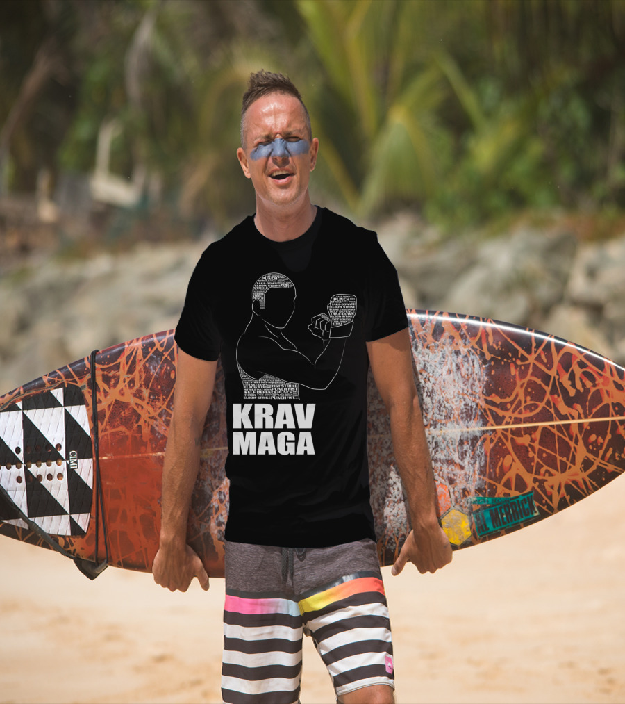 Krav Maga Men Self Defense Instructor Punch Strike Technique T-Shirt