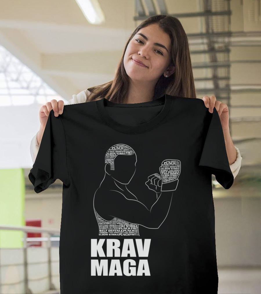 Krav Maga Men Self Defense Instructor Punch Strike Technique T-Shirt