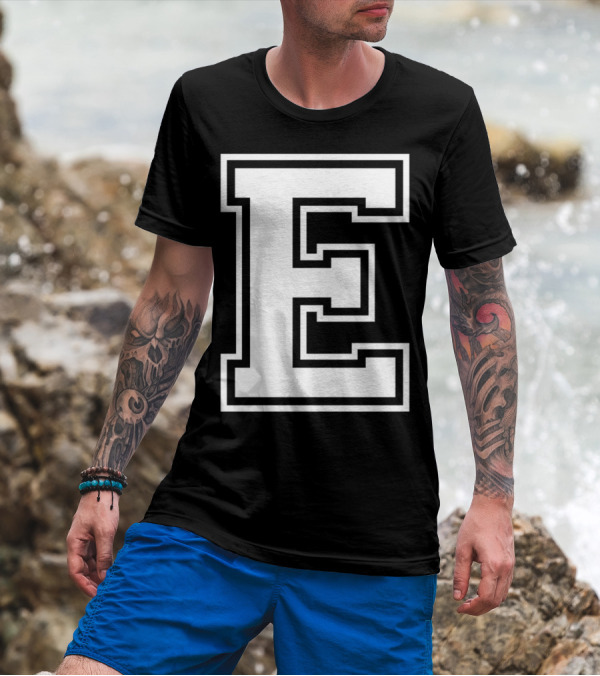 Letter E Initial Old School Group Match T-Shirt