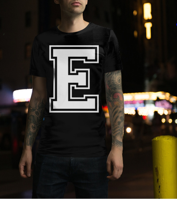 Letter E Initial Old School Group Match T-Shirt