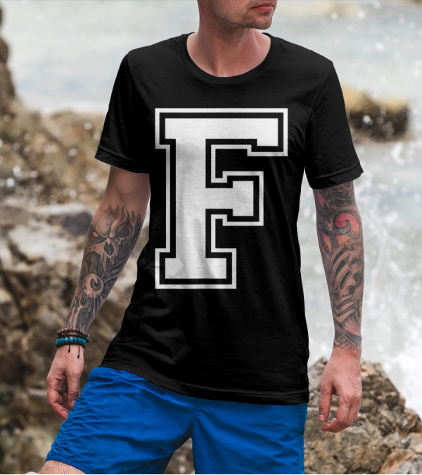 F Letter Name Initial Group Match Old School T-Shirt
