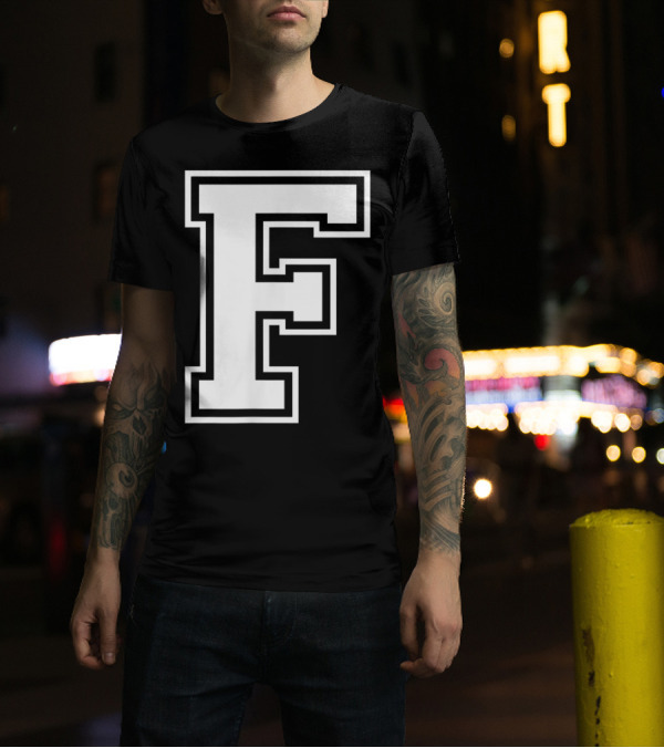F Letter Name Initial Group Match Old School T-Shirt