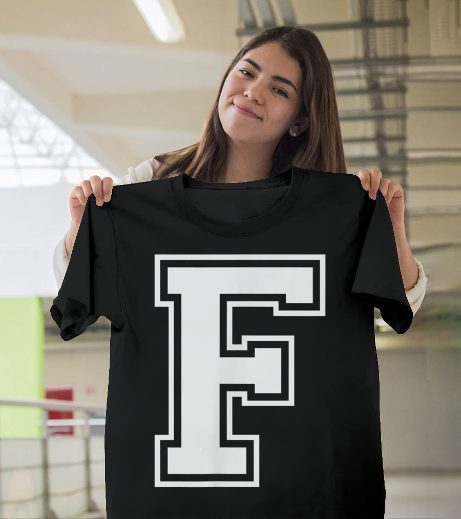 F Letter Name Initial Group Match Old School T-Shirt