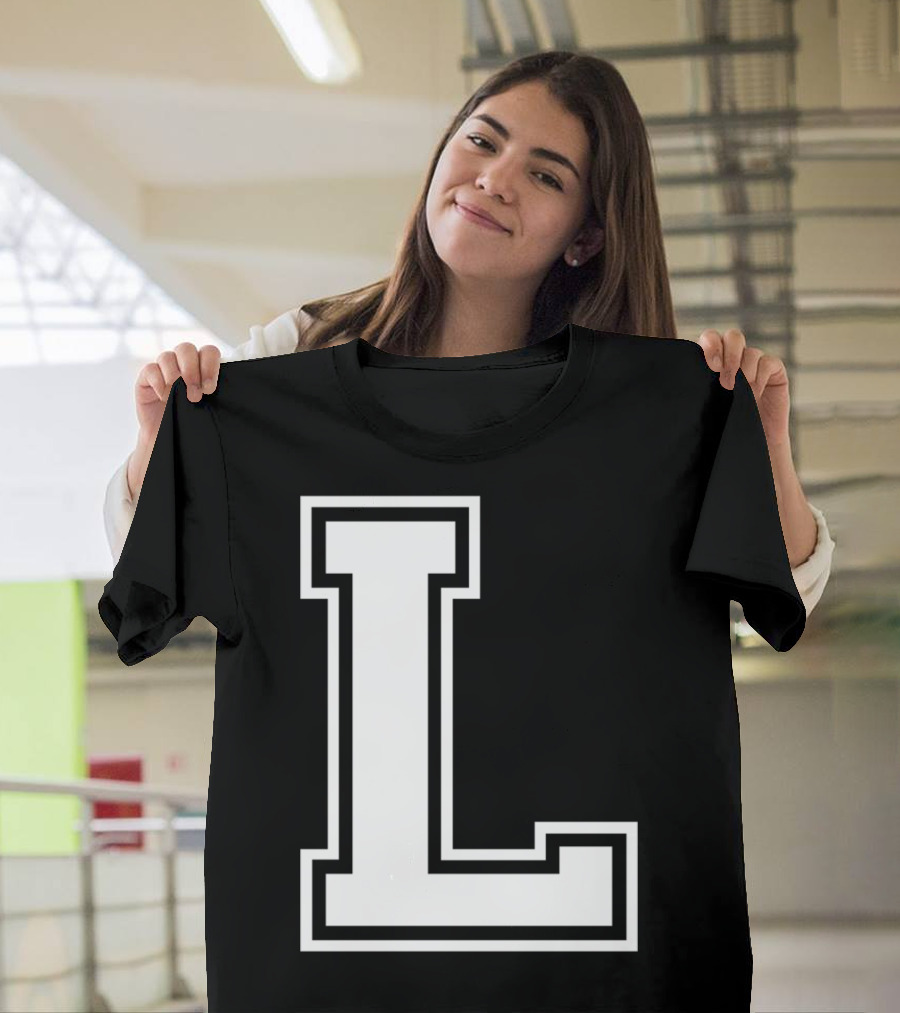 Letter L Name Initial Group Match Old School Block T-Shirt
