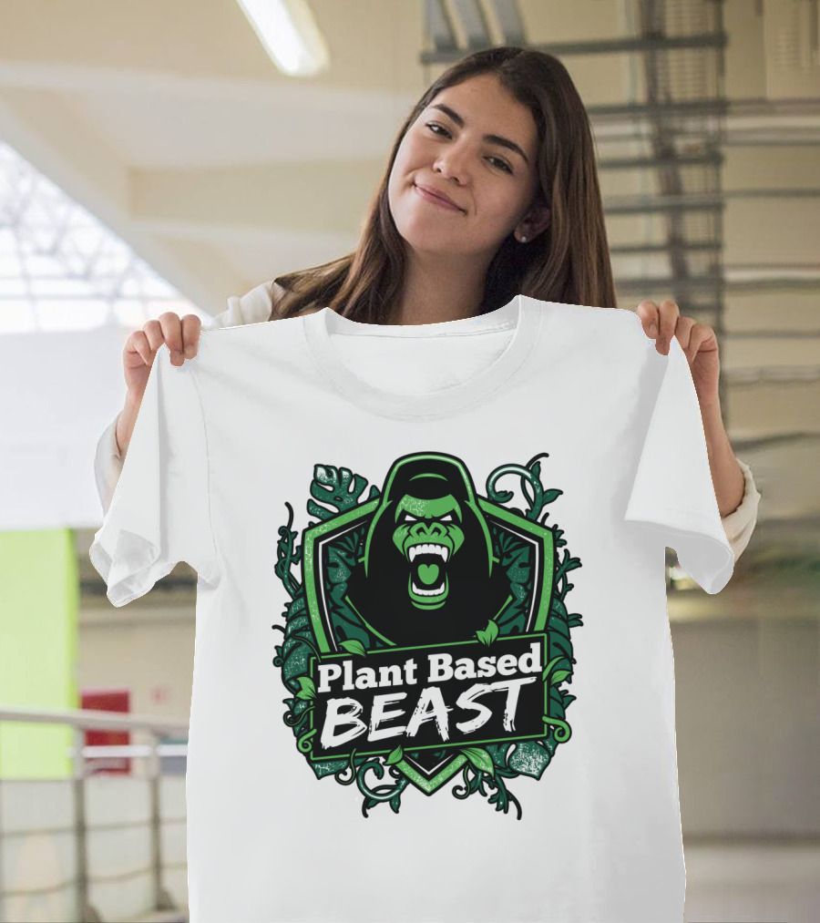 Plant Based Beast Fitness Gorilla Bodybuilding Jungle Strength T-Shirt