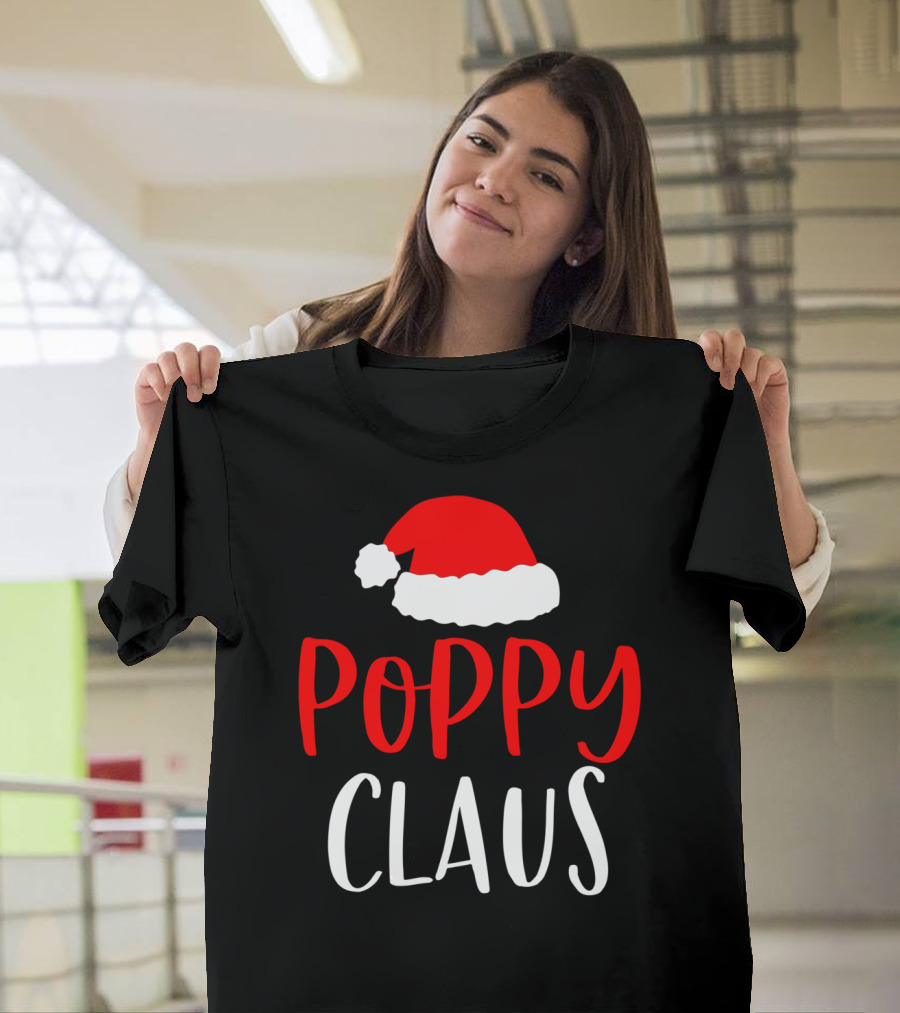 Poppy Claus Funny Christmas Santa Hat T-Shirt