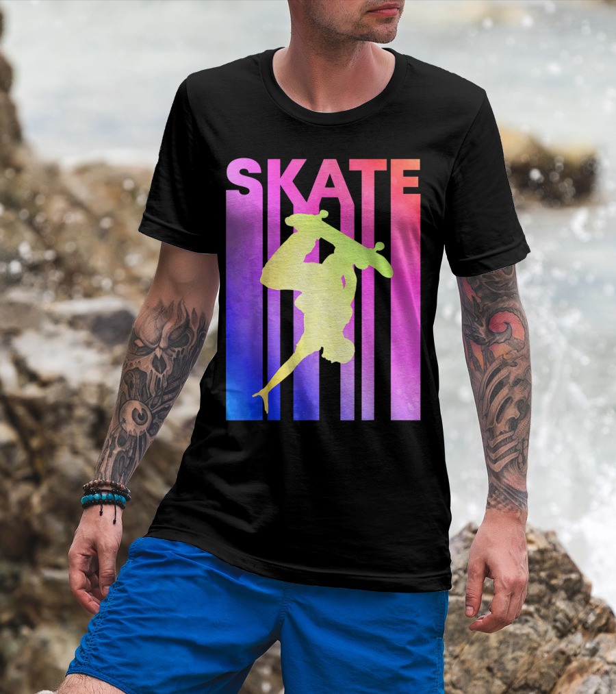 SKATE Retro Skateboard Backflip Vintage T-Shirt