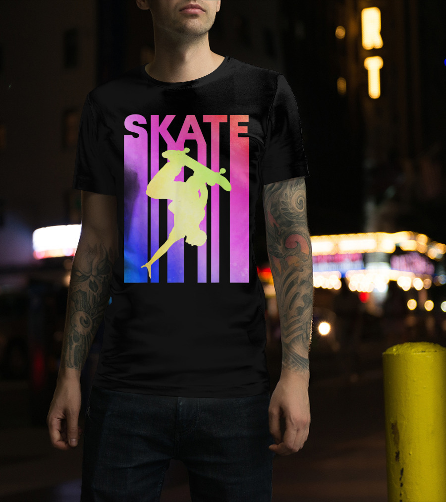 SKATE Retro Skateboard Backflip Vintage T-Shirt