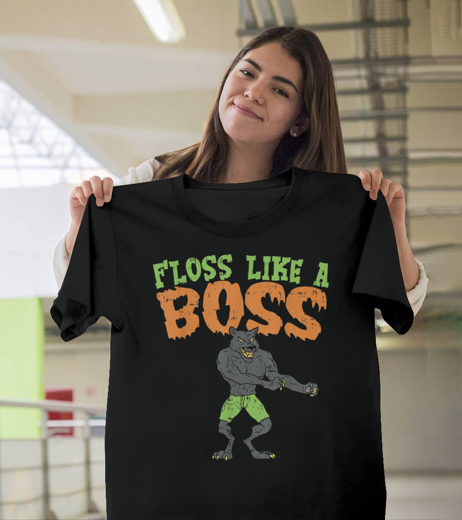 Floss Like A Boss Dancing Werewolf Halloween T-Shirt