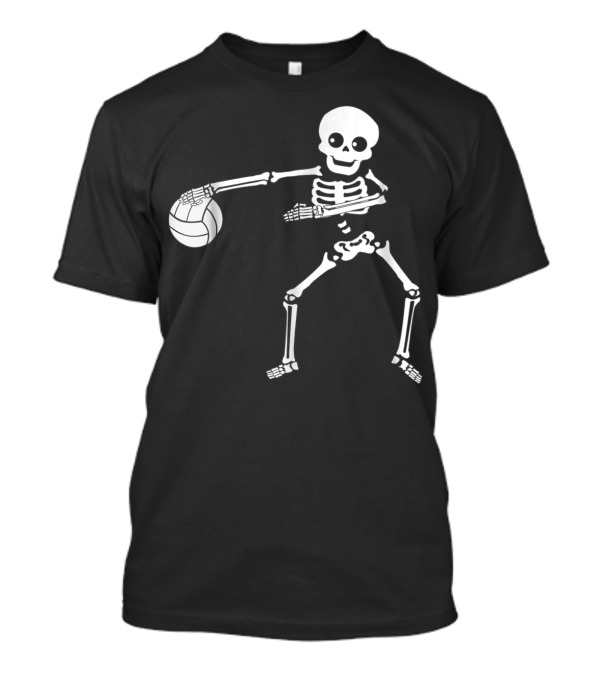 Flossing Skeleton Playing Volleyball Halloween T-Shirt