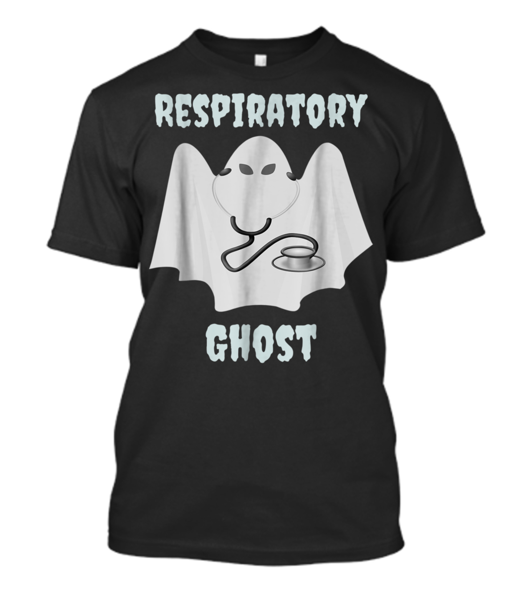 Respiratory Therapist Funny Halloween Ghost With Stethoscope T-Shirt