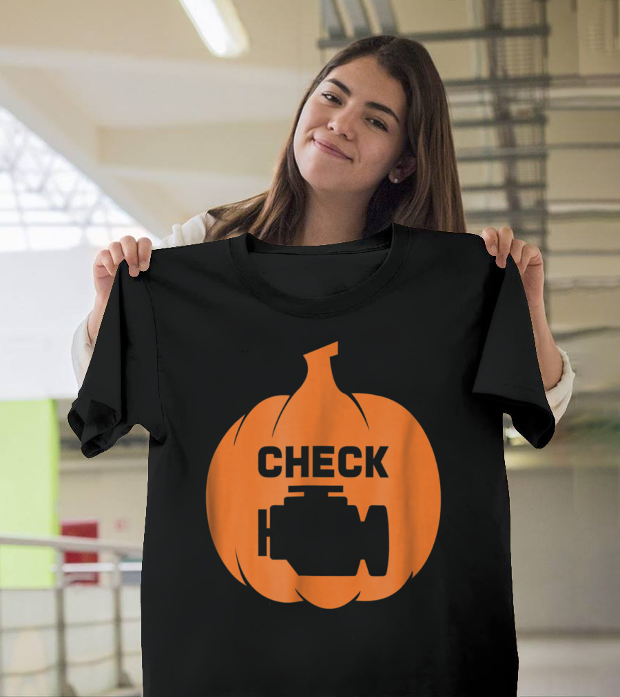 Halloween Check Engine Light Funny Jeep Pumpkin T-Shirt