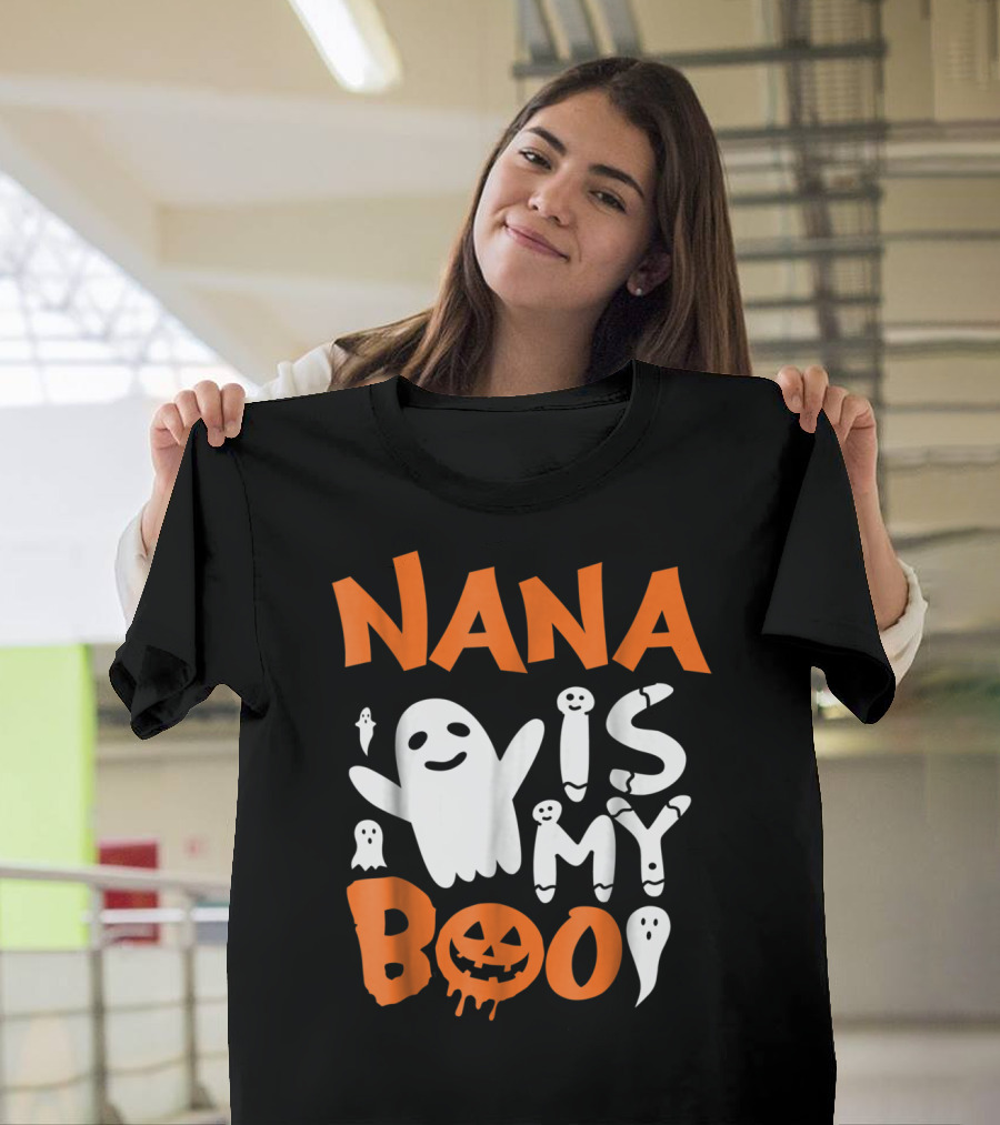 Nana Is My Boo Halloween Cute Kids Pumpkin Ghosts T-Shirt