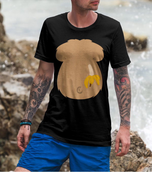 Halloween Gorilla Monkey Chest Lazy Banana DIY T-Shirt