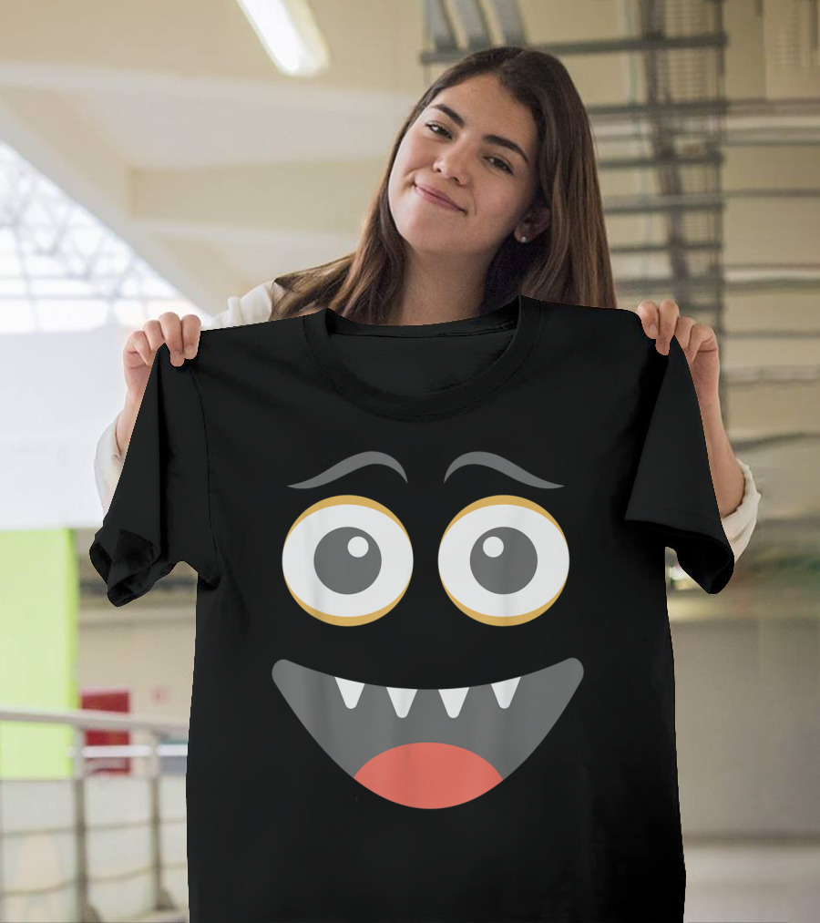 Happy Monster Halloween Emoticon Smile Face T-Shirt
