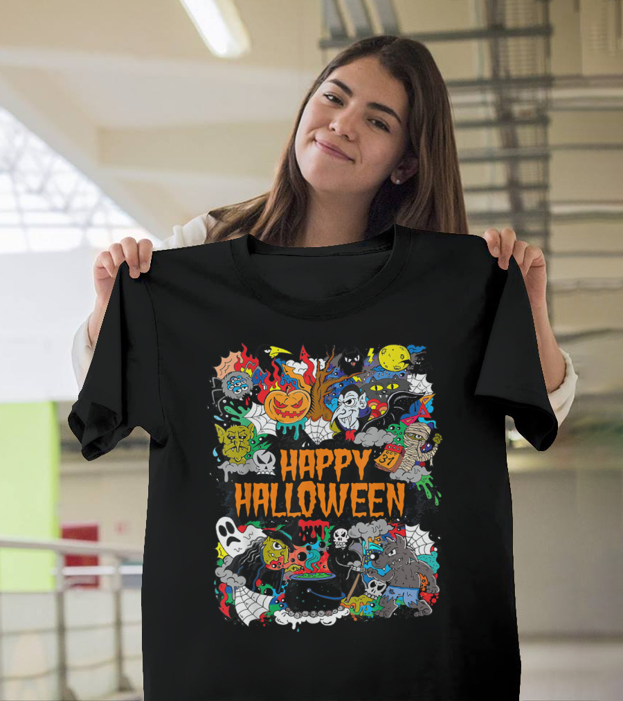 Happy Halloween Spooky Trick or Treat Monster Party T-Shirt