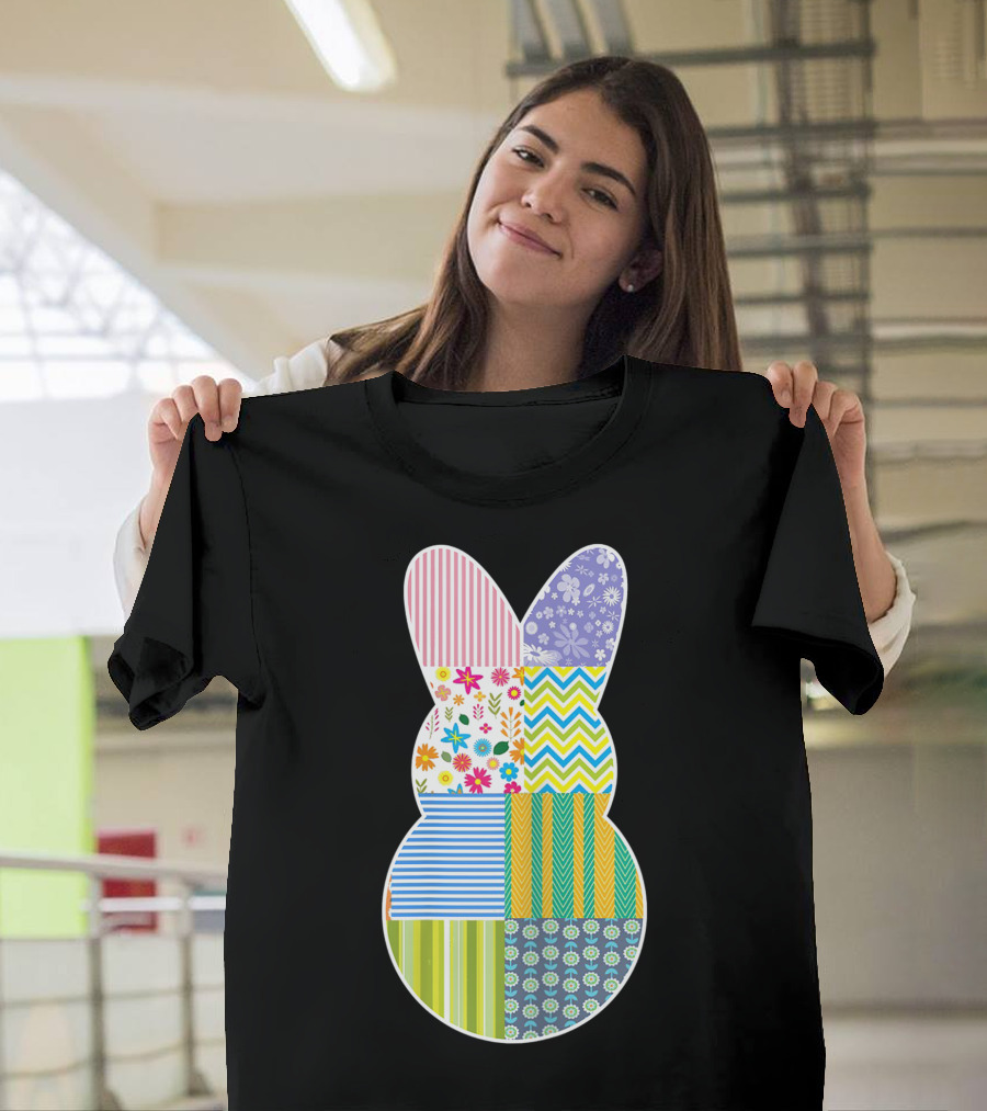 Cute Easter Bunny Patchwork Quilting T-Shirt