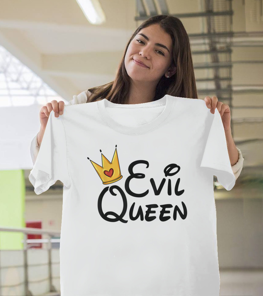 Evil Queen Halloween Costume Crown Icon Happy Evil Dwarf T-Shirt