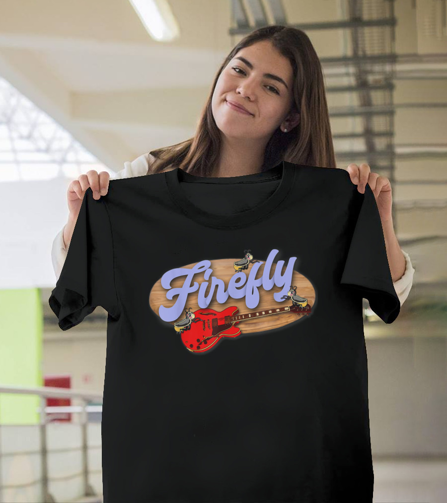 Firefly Red Guitar with Penguins T-Shirt