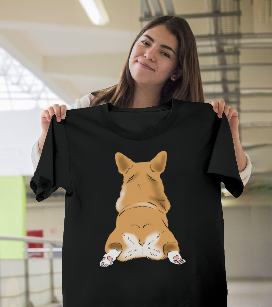Talk to the Fluff Funny Corgi Corgi Butt Corgi Sploot Corgi T-Shirt