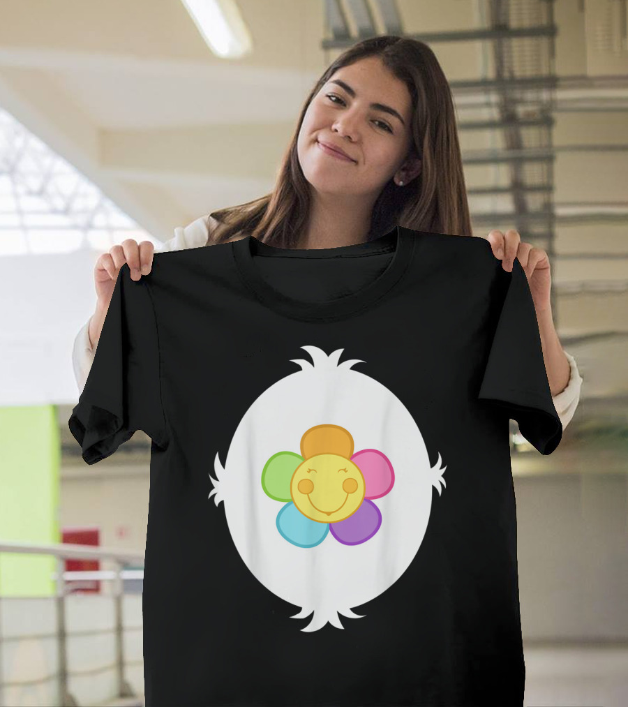 Funny Harmony Bear Smiley Rainbow Flower T-Shirt