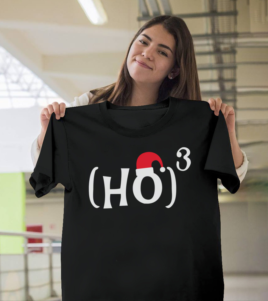 Ho Cubed Santa Hat Christmas Math Humor T-Shirt