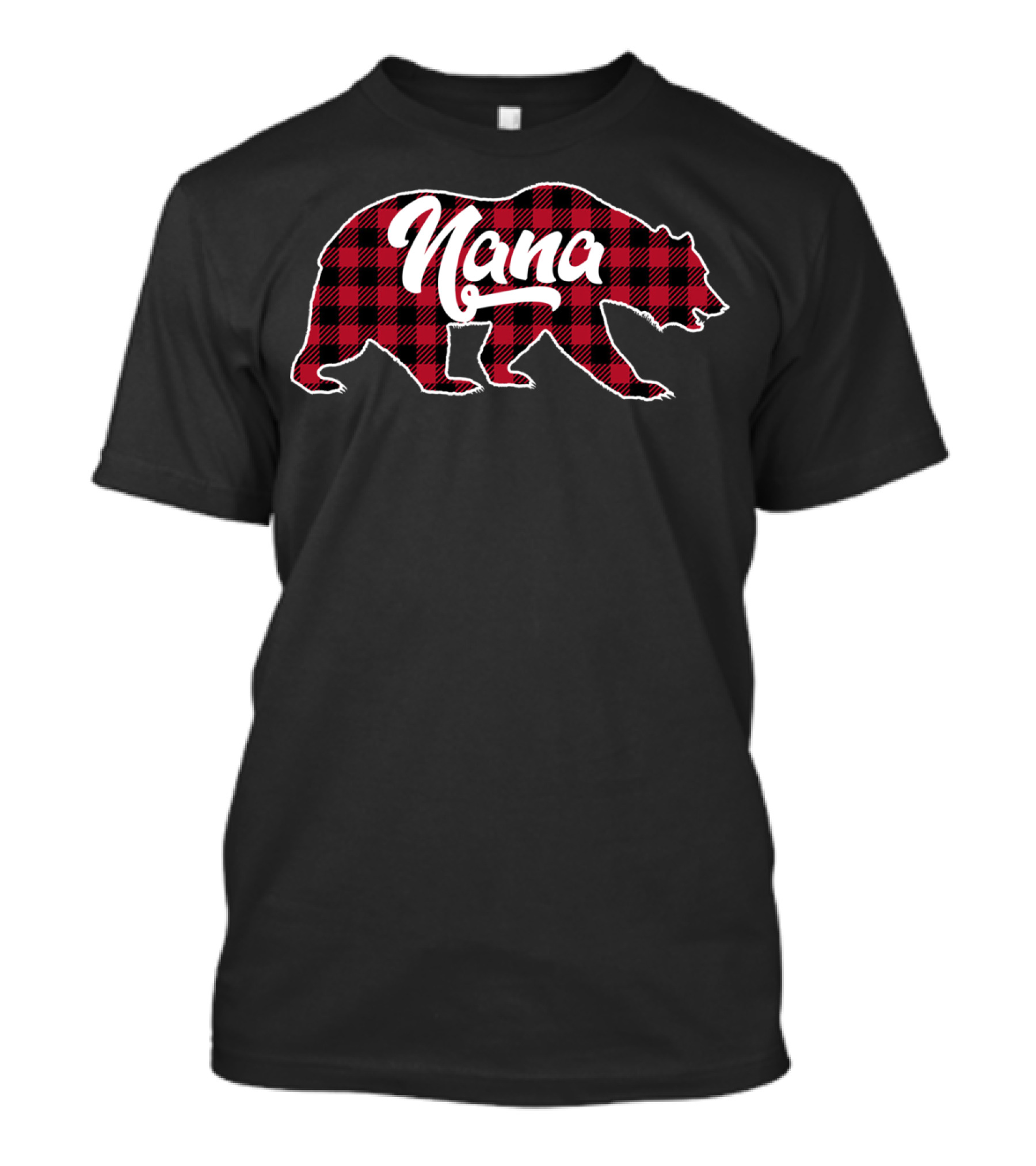 Nana Red Plaid Bear Buffalo Plaid T-Shirt