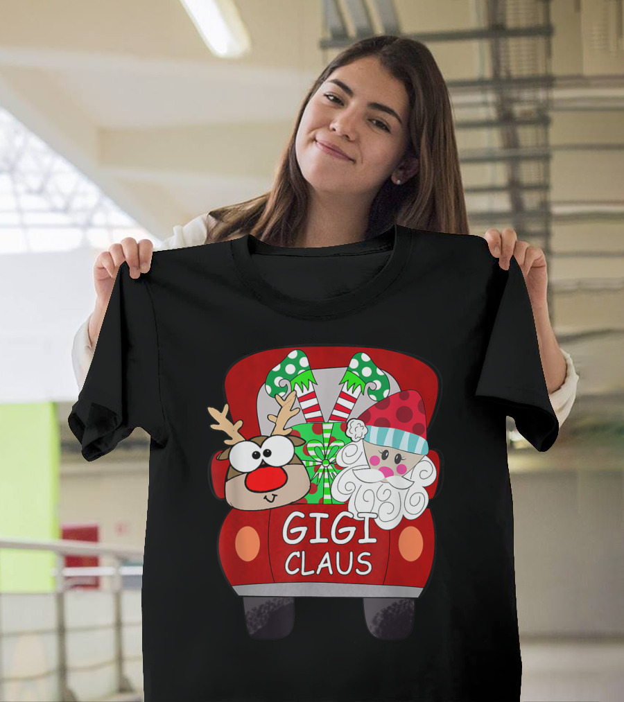 Gigi Claus Santa Reindeer Christmas Car Festive Funny Gigi T-Shirt
