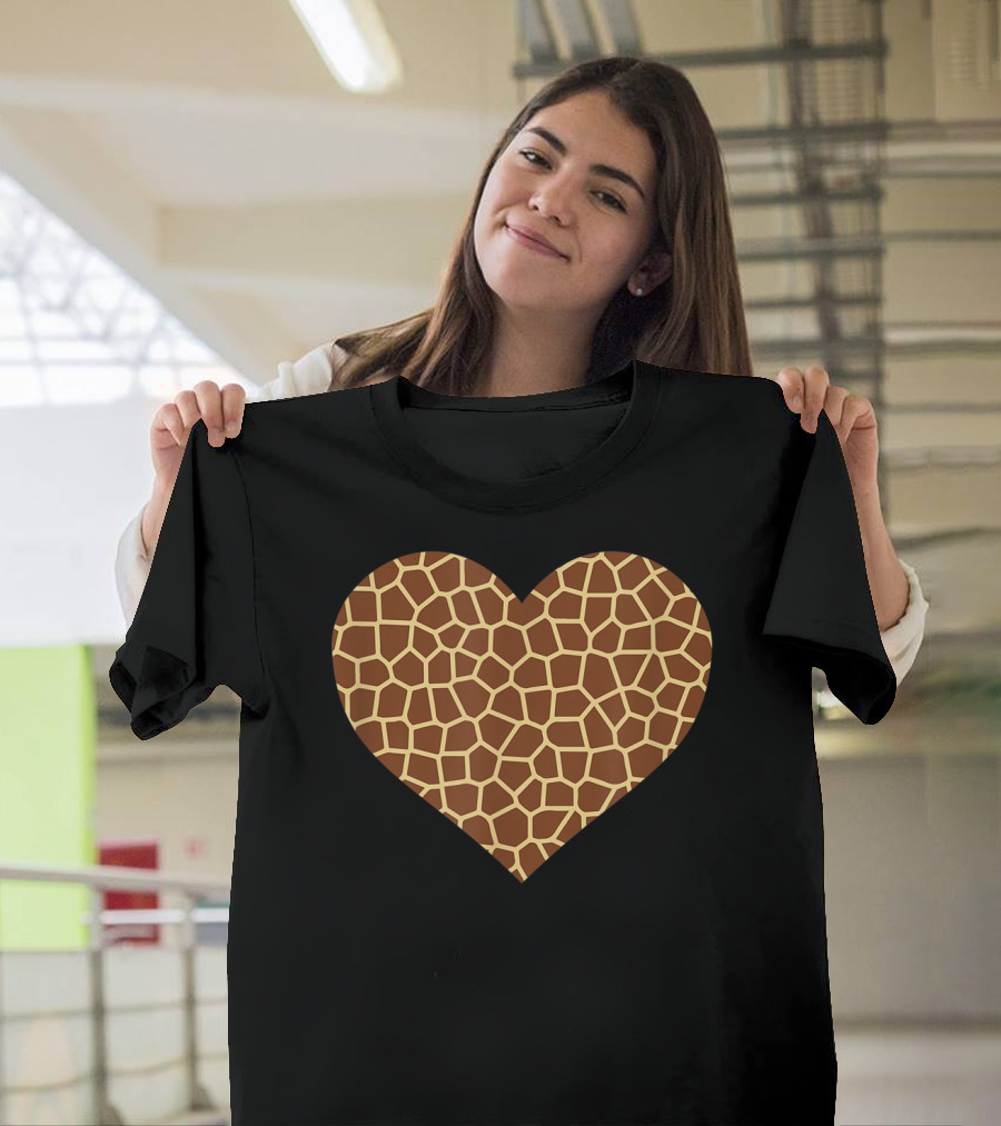 Giraffe Pattern Heart for Giraffe Lover T-Shirt
