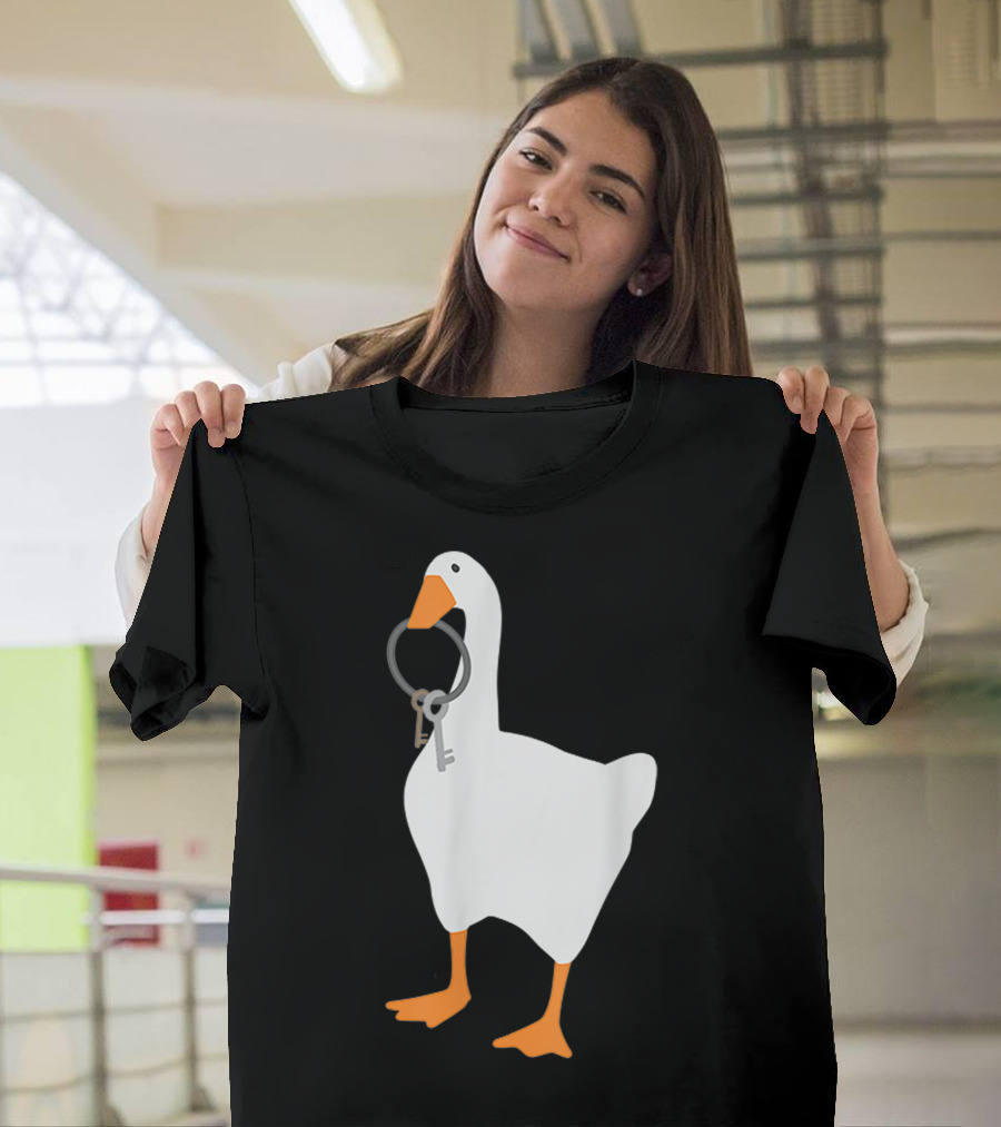 Goose With Keys Mouth Holding Keys Goose T-Shirt