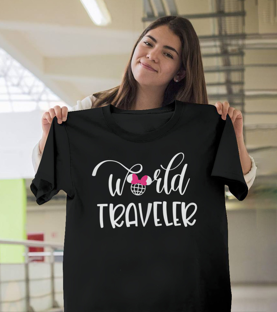 World Traveler Mickey Ears Vacation Trip Travel T-Shirt