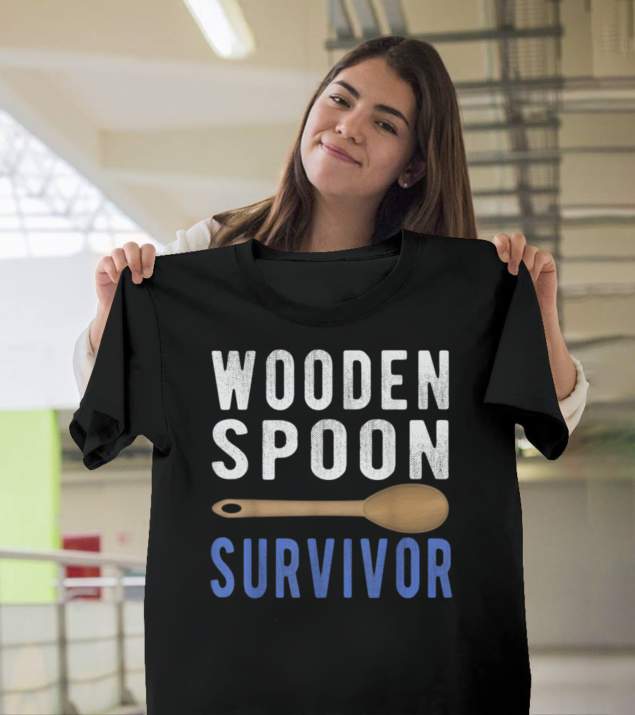 Wooden Spoon Survivor Bold Text With Wooden Spoon T-Shirt