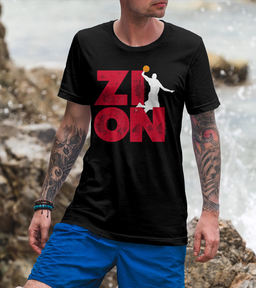Zion Pelicans Basketball Dunk T-Shirt