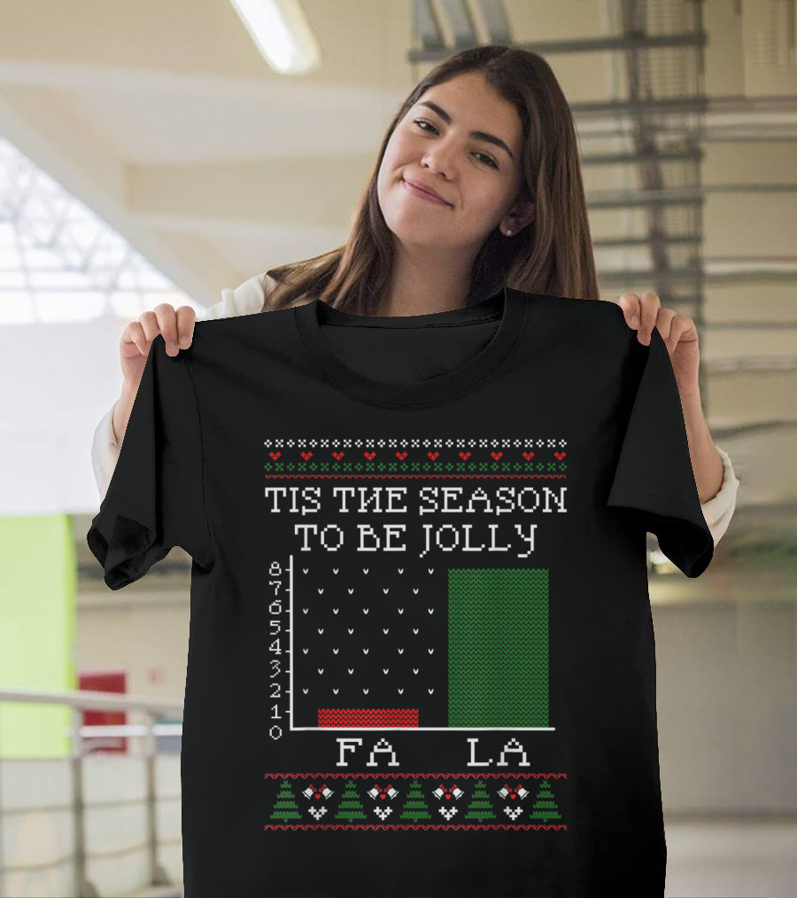 Tis the Season to Be Jolly Fa La Bar Graph Funny Christmas Carol Math Holiday T-Shirt