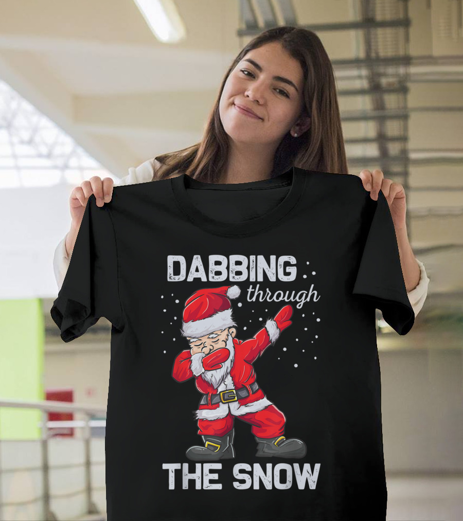 Dabbing Through the Snow Funny Santa Claus Christmas Dab T-Shirt