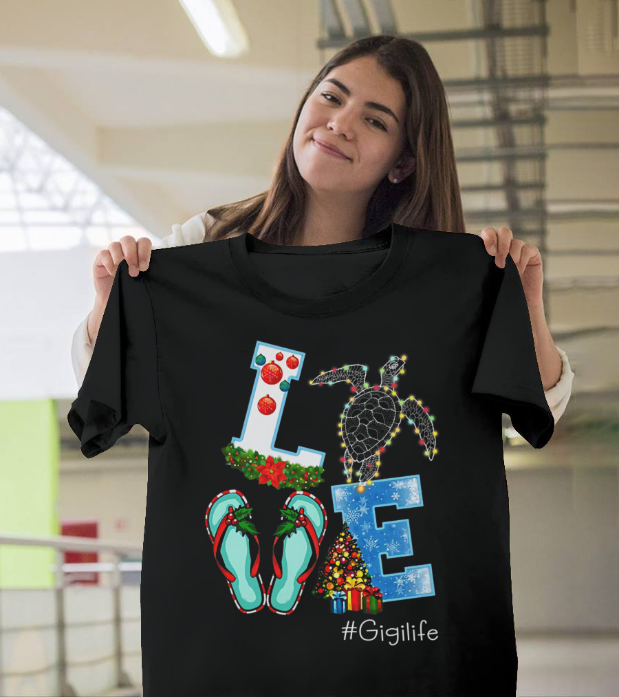 Love Gigilife Turtle Christmas Flip-Flops#Gigilife T-Shirt