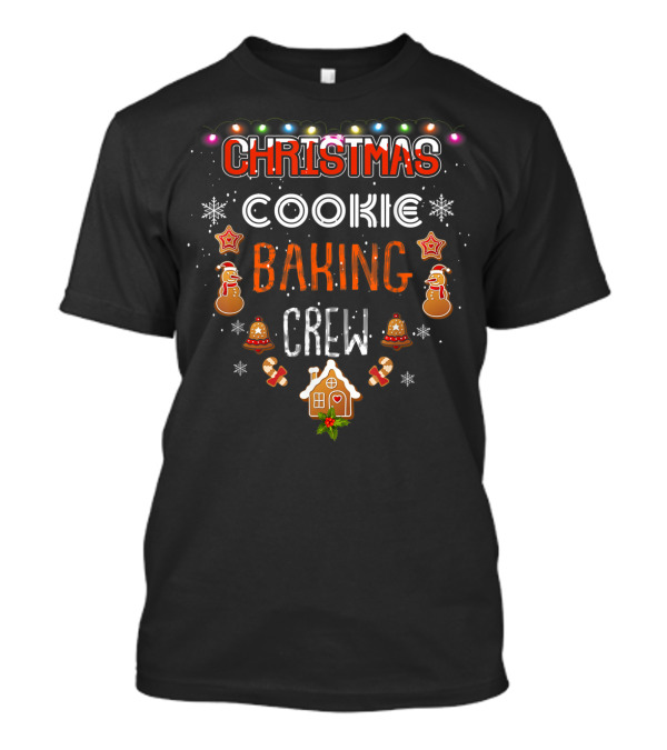 Christmas Cookie Baking Crew Lights Gingerbread Snowflakes T-Shirt