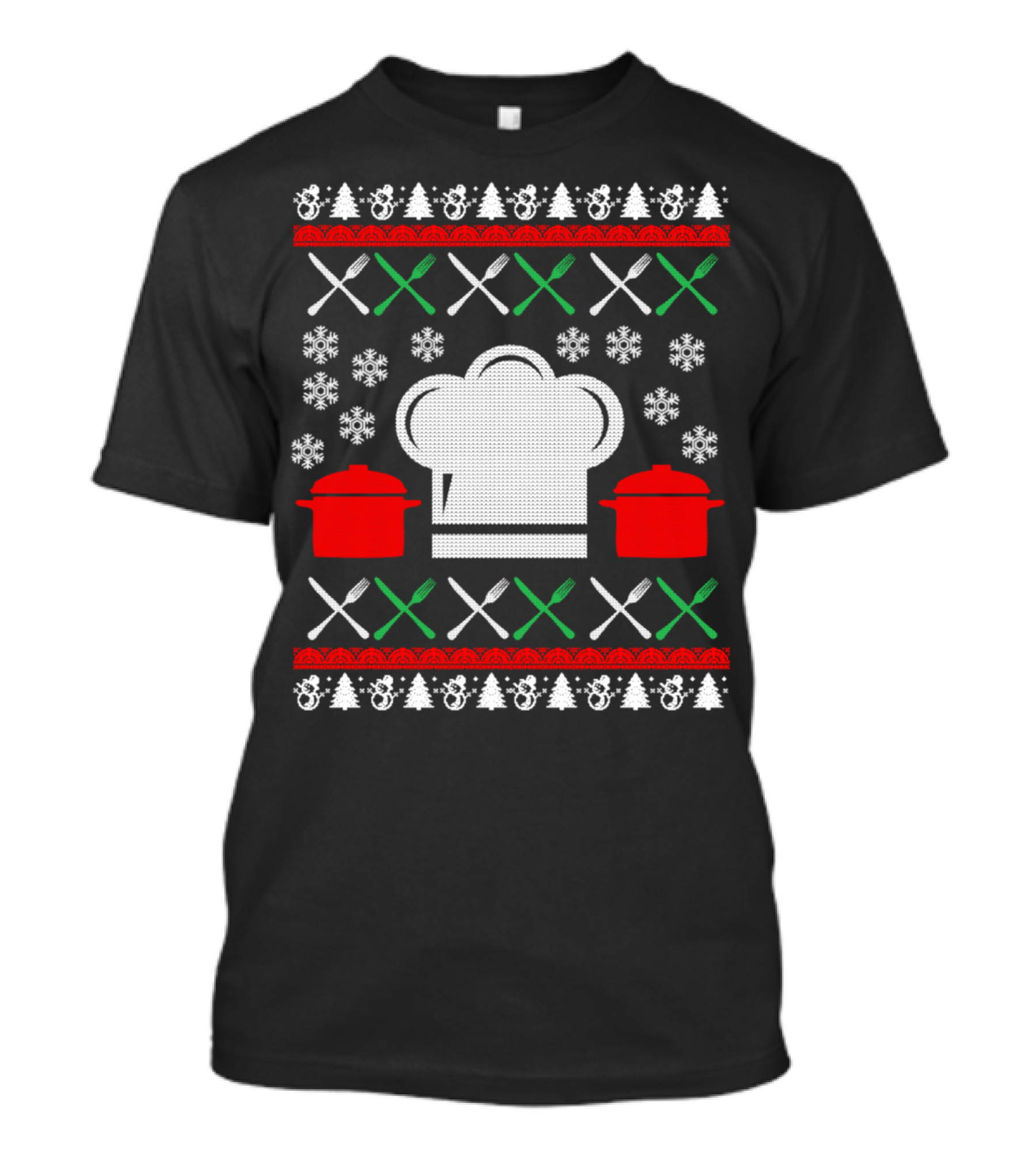 Cook Chef Hat Holiday Ugly Christmas T-Shirt