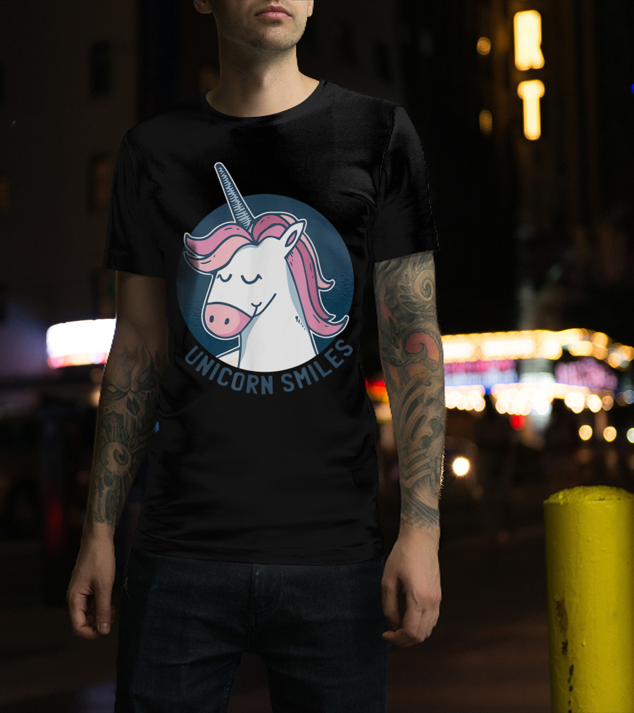 Unicorn Smiles Cool Unicorn With Dental Braces Funny Horn T-Shirt