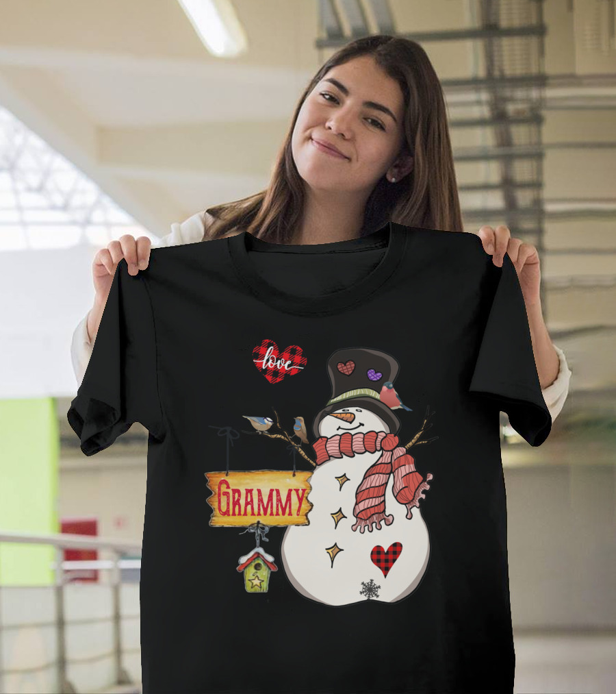 I Love Being A Grammy Snowman Family T-Shirt
