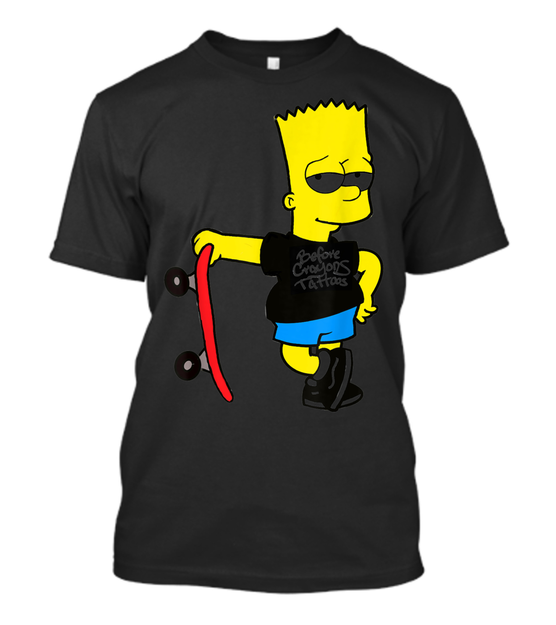 Bsbct Before Crayons Tattoos Bart Skateboard T-Shirt