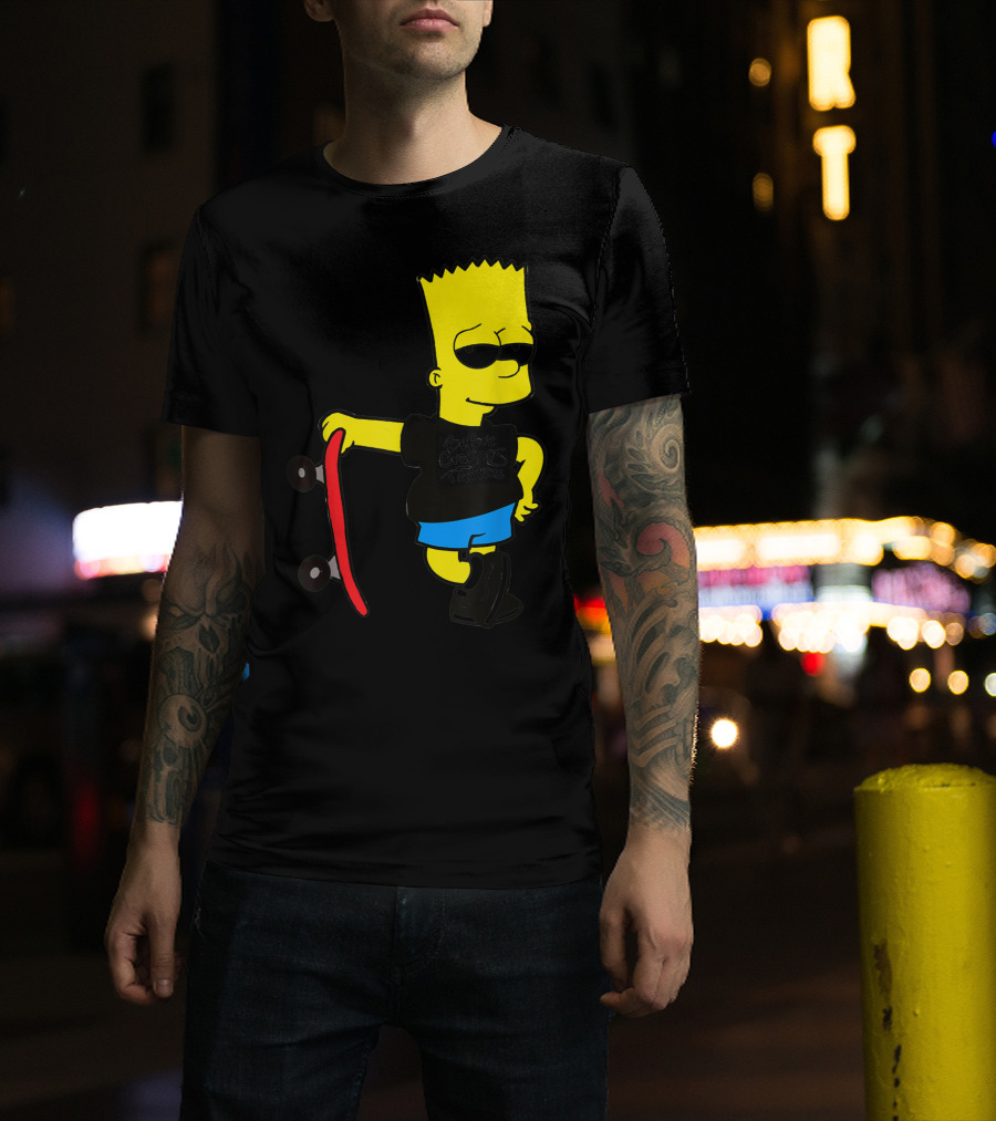 Bsbct Before Crayons Tattoos Bart Skateboard T-Shirt
