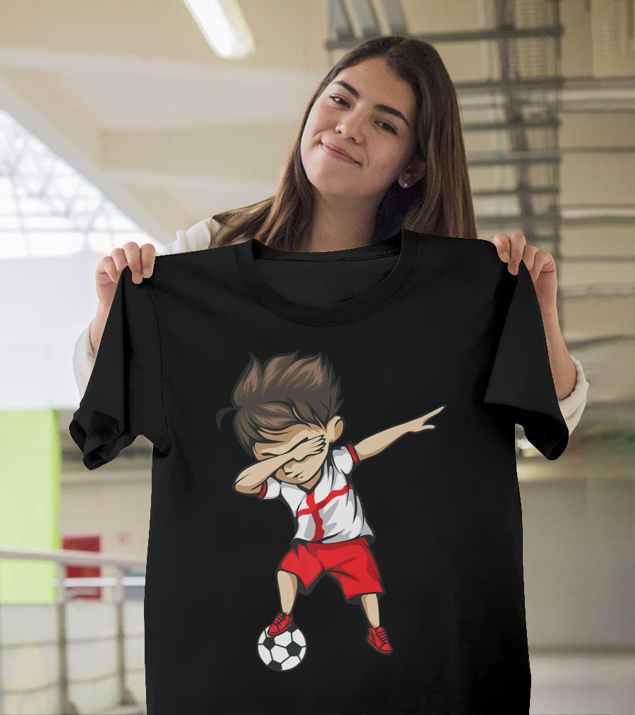 Dabbing Soccer Boy England Jersey English Football T-Shirt