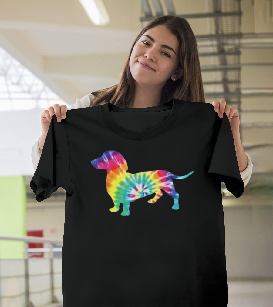 Dachshund Tie Dye Dog Puppy Retro Ts Men Women T-Shirt