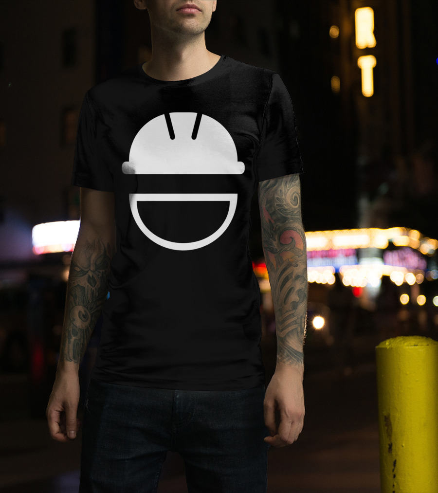 Engineering Hard Hat Smile Icon White Helmet T-Shirt