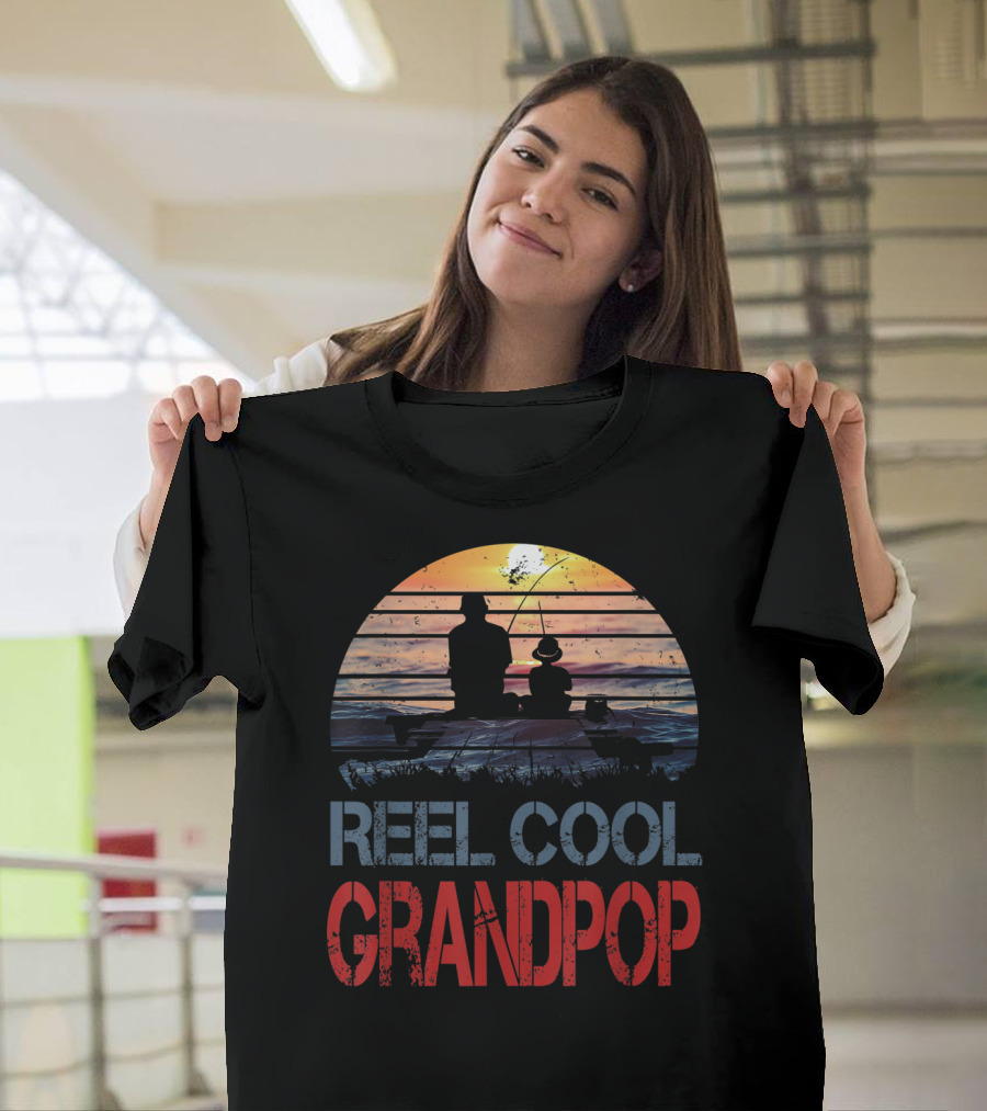 Father's Day Gifts Fishing Reel Cool Grandpop T-Shirt